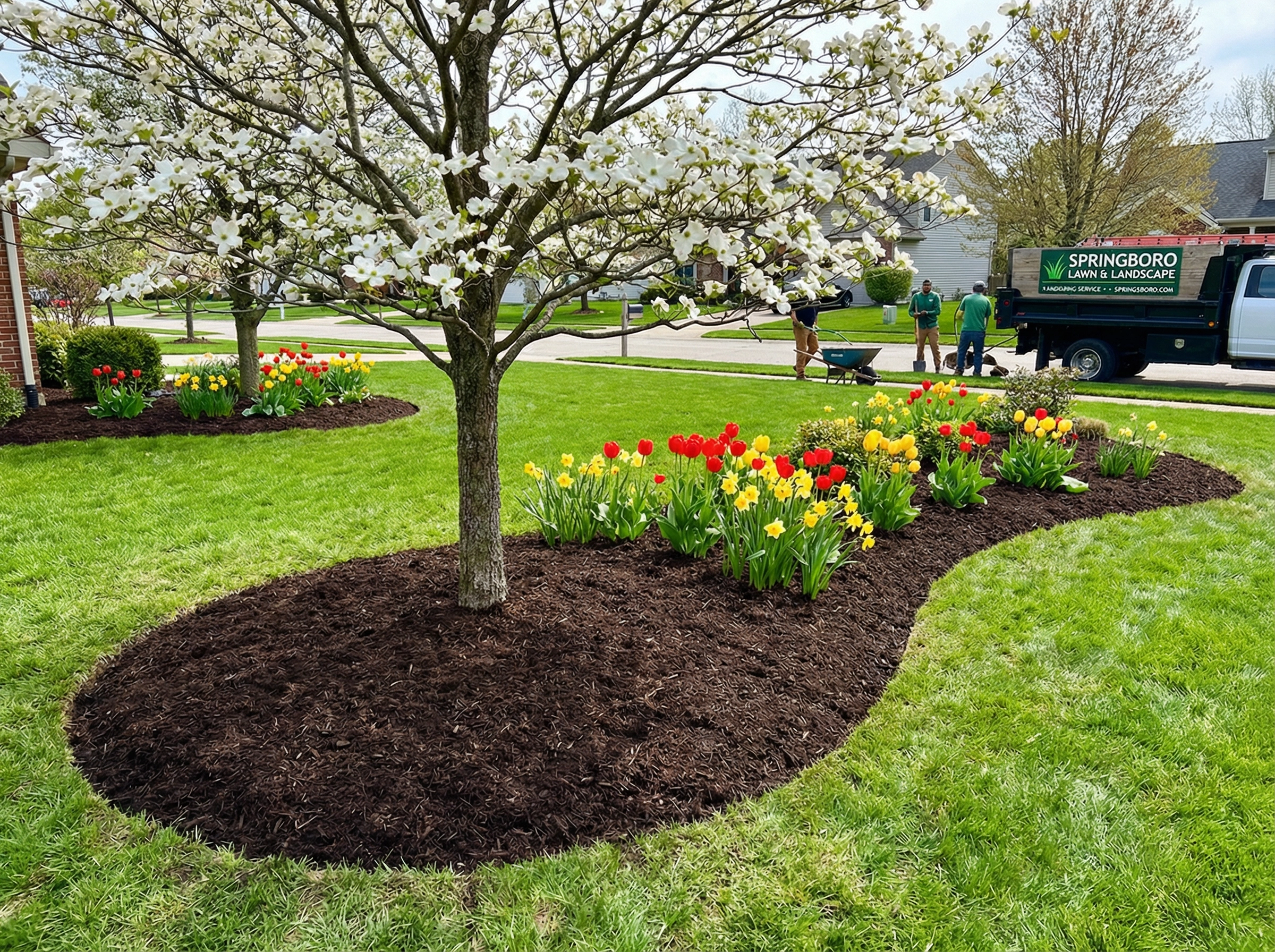 Spring Mulch Install - Southern Landscape Management Centerville, OH